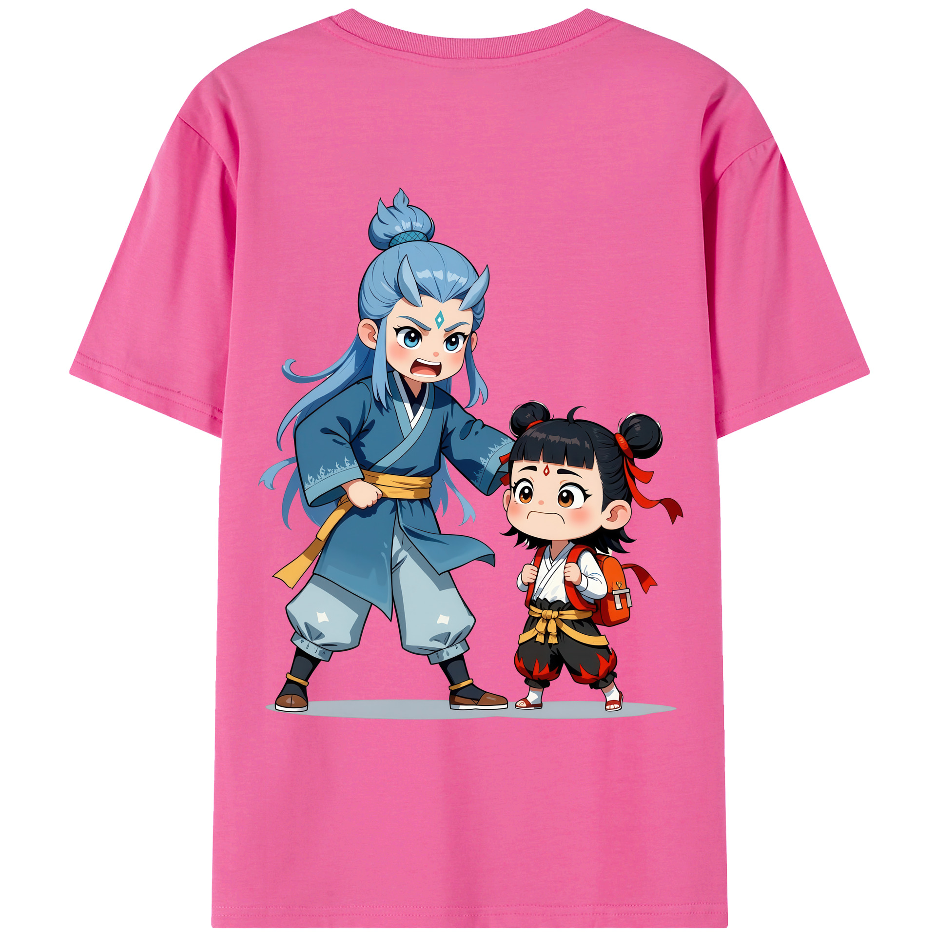（画像用） Ne Zha 2 ナタ 魔童の大暴れ レディース半袖Tシャツ(バックプリント)